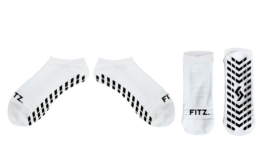 Supreme No-show Grip Socks White - FITZ AUSTRALIA