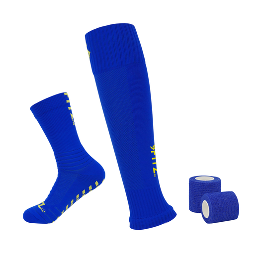 Player Pack Grip Socks + Leg  Sleeves + Bandage Tape Blue