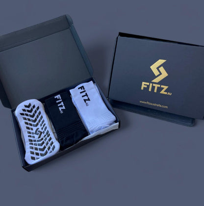 4 Pack Grip Socks Gift Box FREE Boot Brush - FITZ AUSTRALIA