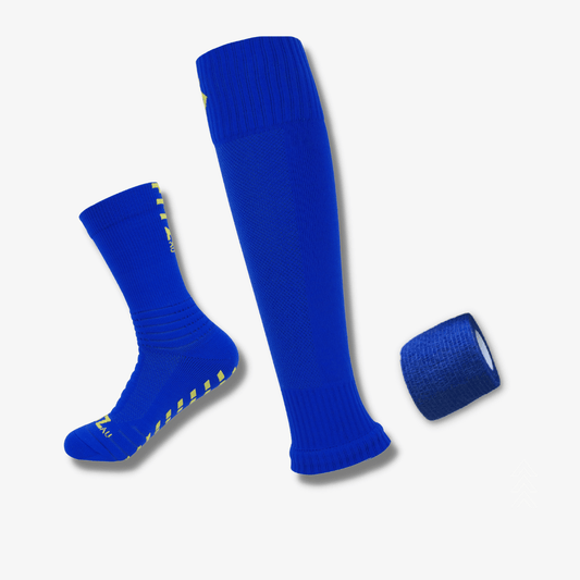 Player Pack Grip Socks + Leg Sleeves + Bandage Tape Blue - FITZ AUSTRALIA