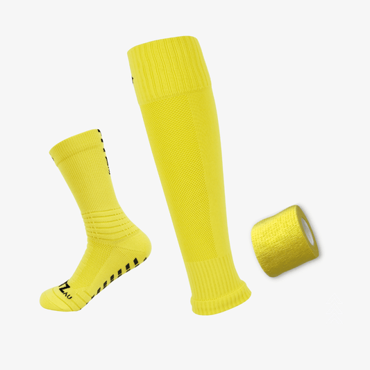 Player Pack Grip Socks + Leg Sleeves + Bandage Tape Yellow - FITZ AUSTRALIA